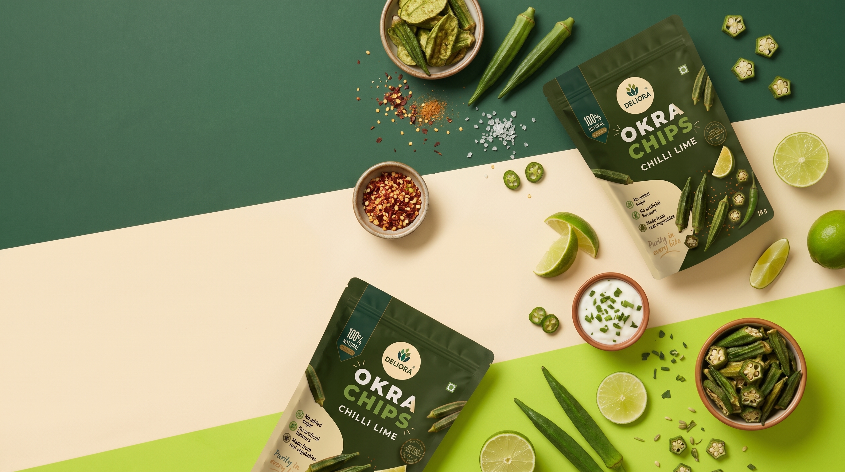 Deliora Okra Chips - Chilli Lime